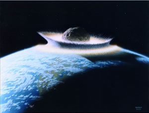 Don Davis: A planetoid plows onto the primordial Earth...